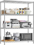 Xcity Storage Shelves, 4 Tier Heavy Duty Metal Shelving Unit with Wheels, 1600 LBS Capacity Adjustable Steel Wire Shelf Organizer for Pantry, Kitchen, Garage, 18" D x 36" W x 60" H, Chrome by Unknown