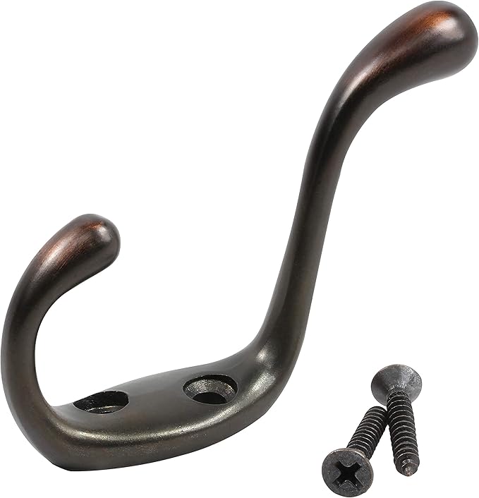 Rok Hardware Heavy Duty Dual Coat Hook, Oil-Rubbed Bronze, 10 Pack ROKCH101ORB by Rok