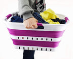 SAMMART 30L Collapsible 3 Handled Plastic Laundry Basket - Image 6