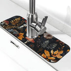 Faucet Draining Mat For Kitchen Sink, Mushrooms Ferns Wildflowers Diatom Mud by indokyeyqaz