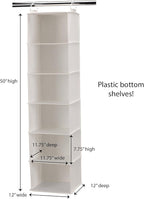 Household Essentials 311312 Hanging Closet Organizer | 6-Shelves | Natural - Image 3