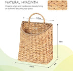 Woven Hanging Water Hyacinth Baskets, Hanging Wall Wicker Basket, Handmade - Image 2