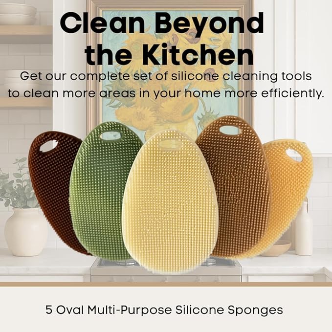 Silicone Sponge Dish Scrubber - Image 2