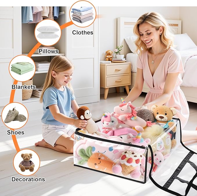 Clear Clothes Storage Bags, 6 Pack Closet Organizers and Under Bed Storage - Image 7