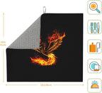 Fire Phoenix Dish Drying Mat for Kitchen Counter Washable Absorbent Reversible - Image 4