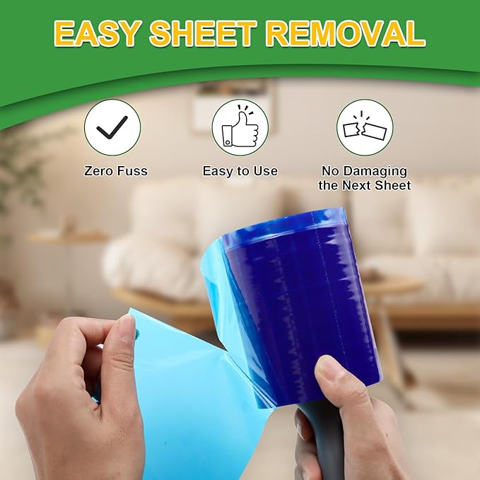 Lint Rollers Pet Hair Value Pack of 500 Sheets, Extra Sticky Lint Remover - Image 3