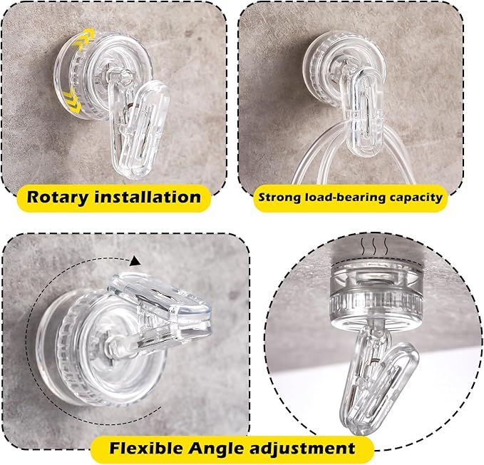 Geelin Dish Glove Clip with Suction Cup Easy Install Removable Transparent - Image 3