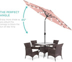Best Choice Products 10ft Solar Polyester LED Lighted Patio Umbrella w/Tilt Adjustment and UV-Resistant Fabric - Image 2