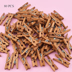 HAHIYO Brown Wooden Clothes Pins Clothespins Mini Aviod Fall Apart 1 Inches - Image 6