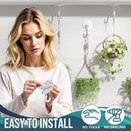 TAILI Adhesive Ceiling Hooks for Hanging Plants, Heavy Duty No-Drill Removable - Image 4