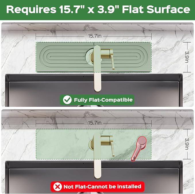 15.7 Inch Stone Faucet Mat for Kitchen Sink Splash Guard - Image 2