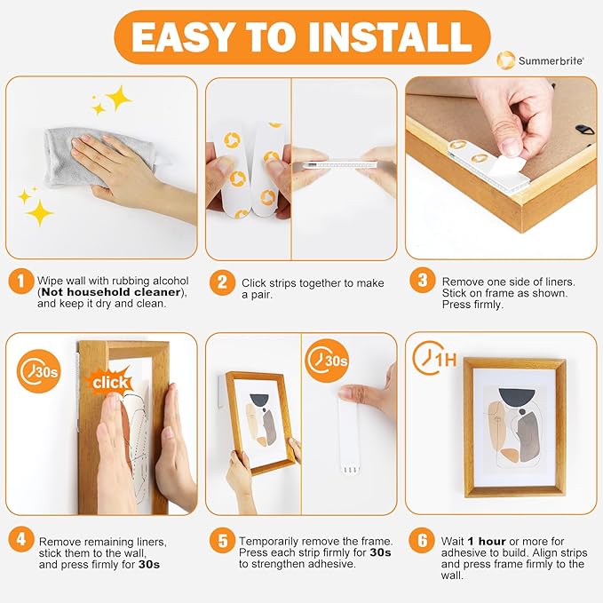 XL Picture Hanging Strips Heavy Duty, 40 Strips Damage Free Removal Picture - Image 7