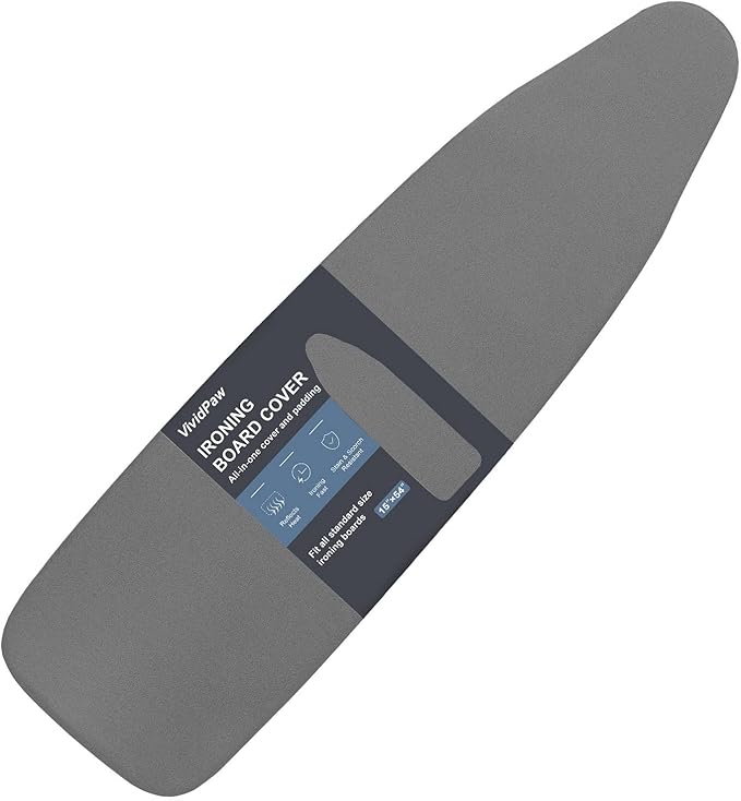 Ironing Board Cover and Pad, Standard Size 15x54, Thick Padding, Elastic Edge by VividPaw