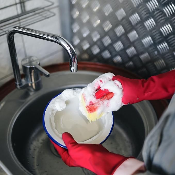 3 Pairs Rubber Cleaning Gloves Latex Free Dishwashing Gloves - Image 5