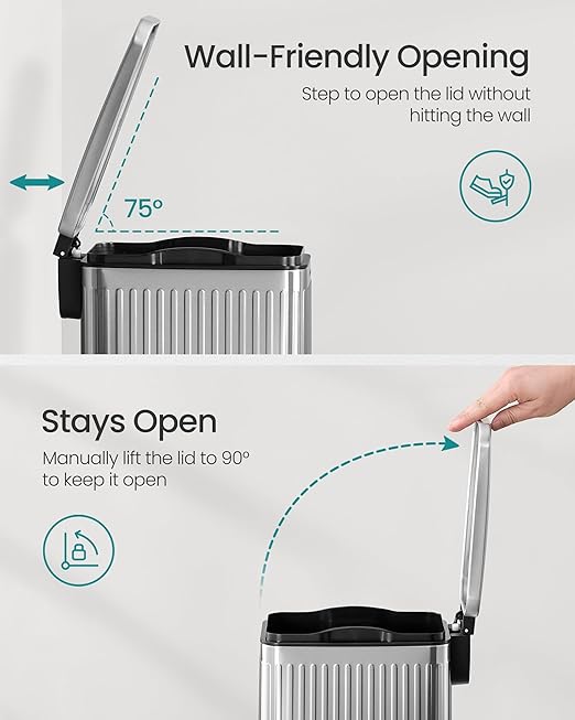 SONGMICS Bathroom Trash Can, 1.6-Gallon Trash Bin - Image 6