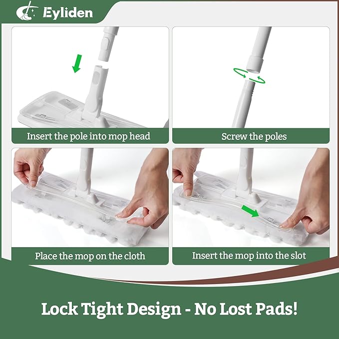 Eyliden Dust Mop, Sweeping & Mopping Kit | 58" Extended Long Handle, 36 - Image 4