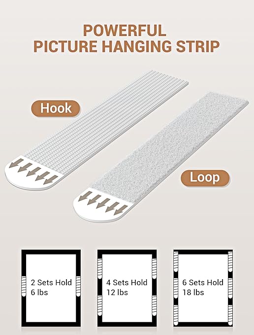 Heavy Duty Large Picture Hanging Strips, 20-Pairs Adhesive Picture Hangers - Image 4
