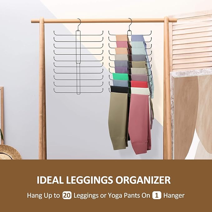 ZEDODIER Legging Organizer for Closet, 2 Pack Rotatable Yoga Pants Hanger for - Image 4