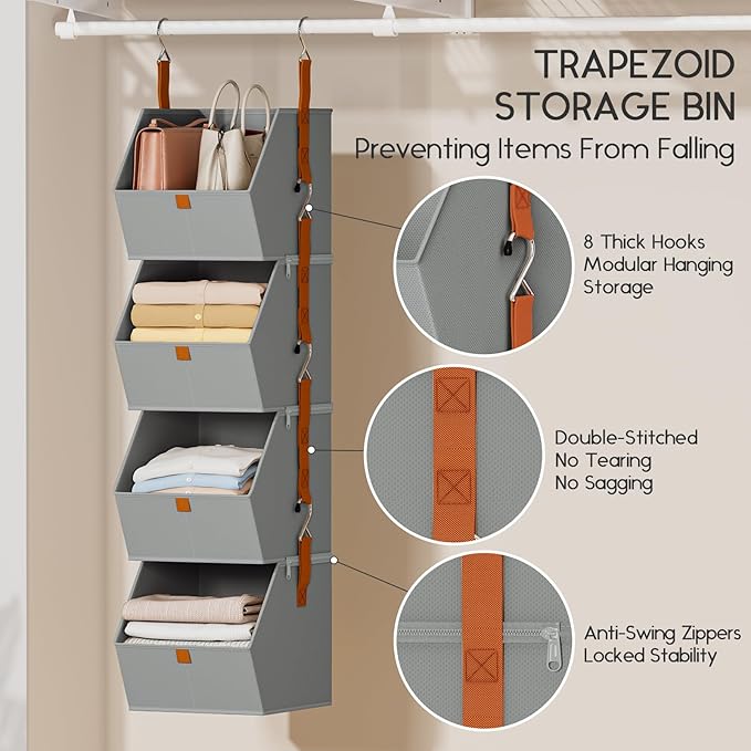 Hanging Closet Organizer 4 Tier - Image 2