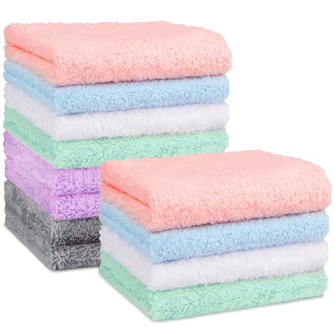 Orighty Baby Washcloths 12 Pack, Microfiber Coral Fleece Baby Face Towels by AllRightinOrighty