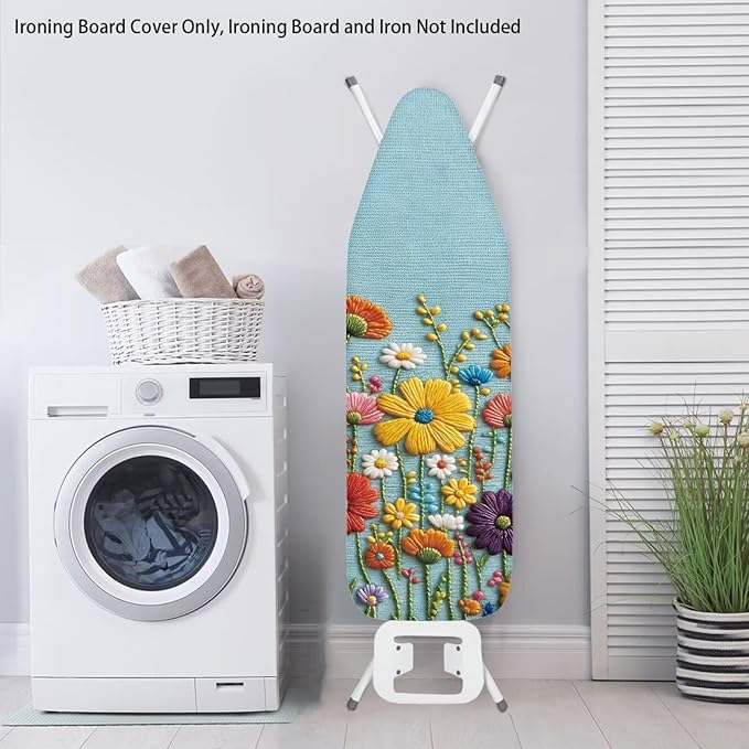 Sprowallow Colorful Daisy Ironing Board Cover Heavy Duty Iron Pad Covers Stain - Image 3