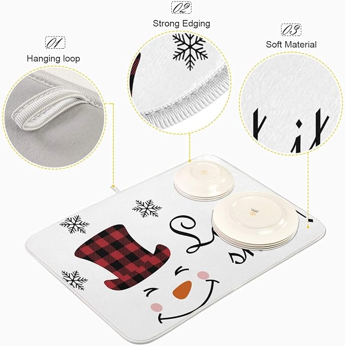 Super Absorbent Dish Drying Mat, Microfiber Fast-Drying Dish Mat, Kitchen Dish - Image 4