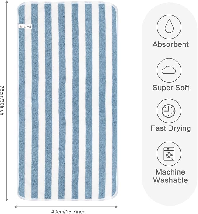 KinHwa Microfiber Hand Towels for Bathroom Soft and Absorbent Face Towels Grey - Image 7