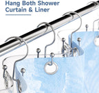 Titanker Shower Curtain Hooks Chrome, Minimalist Simple Double Glide Shower - Image 4