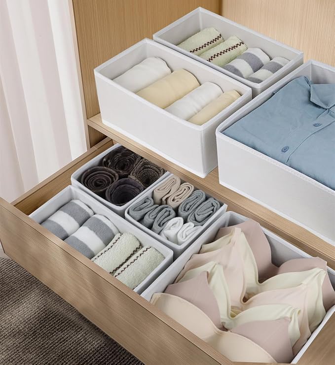 12 Pack Drawer Organizer Clothes, Foldable Fabric Dresser Organizer Closet - Image 3