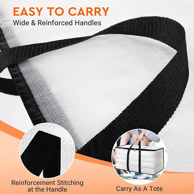 HomeHacks Clear Moving Bags Heavy Duty 2 Pack, Storage Bags - Image 5