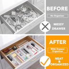 SpaceAid 7-Piece Bamboo Drawer Organizer Storage Boxes Set, Wood Tray Junk - Image 2