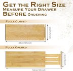 8 Pcs Deep Bamboo Drawer Dividers, Deep Kitchen Dresser Drawer Organizer - Image 2