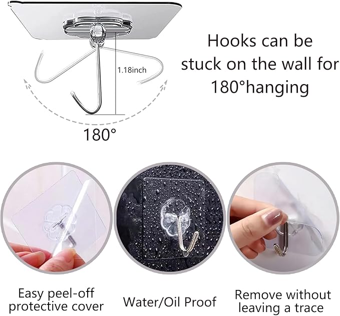 30-Pack Strong Adhesive Wall Hooks - Image 6