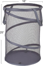 Household Essentials 2027-1 Pop-Up Collapsible Mesh Laundry Hamper | Charcoal - Image 3