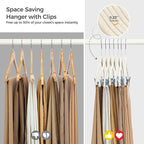 HOUSE DAY Velvet Hangers with Adjustable Clips 10 Pack, Non-Slip Suit Organizer - Image 7