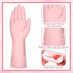 Gloves Washing Dishes, Reusable Rubber Dishwashing Gloves Waterproof Long - Image 3