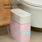 Bathroom Trash Can with Lid, 12L Small Plastic Garbage Can - Image 3