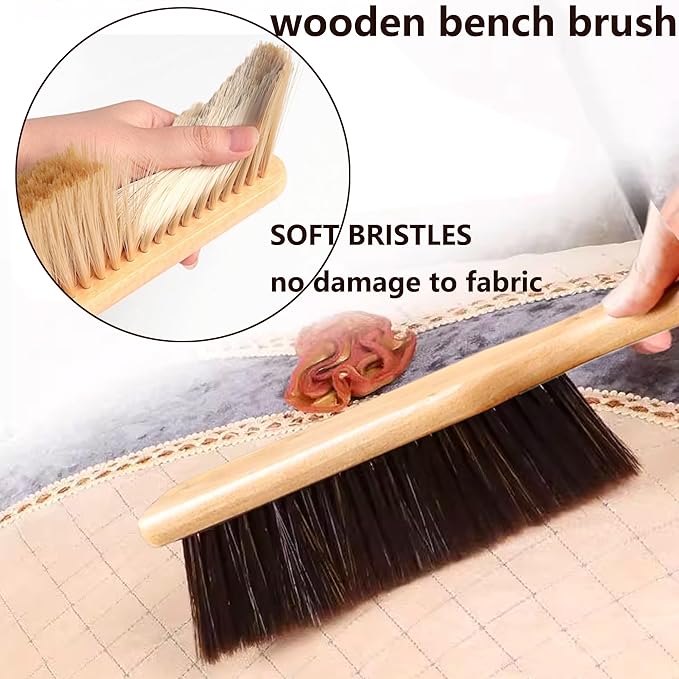 2 Pieces Woooden Dust Brush Hand Broom Bench Brush - Image 2