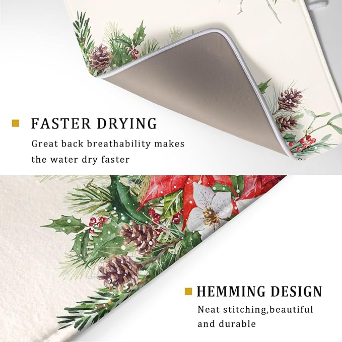 Giwawa Poinsettia Dish Drying Mat - Image 3
