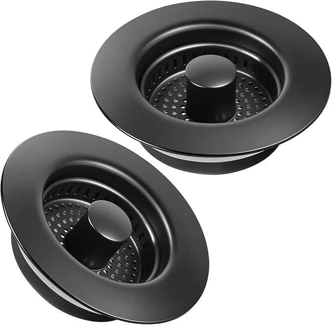 Kitchen Sink Drain Strainer 2 Pack, 304 Stainless Steel Pop Up Sink Stopper by TGOSOMT%C2%AE