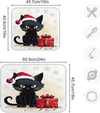 Christmas Dish Drying Mat Kitchen Counter Absorbent Black Cat Coffee Sink Mat - Image 3