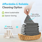 Microfiber Cleaning Cloth 12"X12" 12 Pack Grey Lint Free Microfiber Towels - Image 8