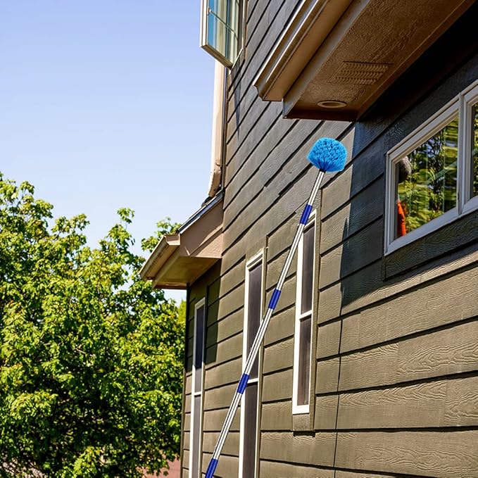 Duster, Cobweb Duster with Extension Pole, Medium Stiff Bristles Cobweb Duster - Image 9