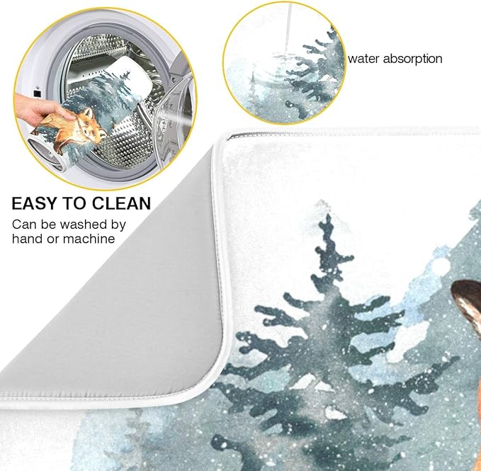 Super Absorbent Dish Drying Mat, Microfiber Fast-Drying Dish Mat, Kitchen Dish - Image 2