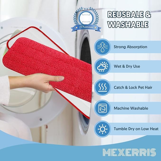 7 Count Reusable Mop Pads for Swiffer PowerMop - Image 3