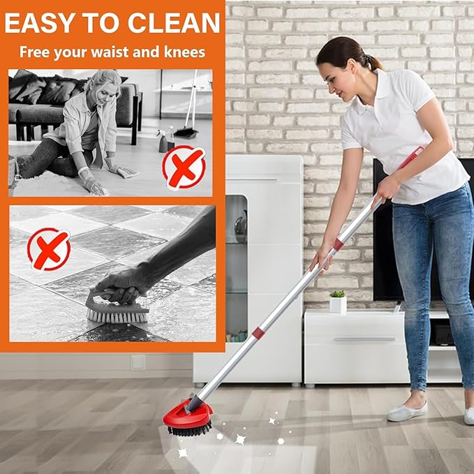 Small Spin Mop Replace Head Base + Scrub Brush - Image 3