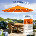 ABCCANOPY Durable Solar Led Patio Umbrellas with 32LED Lights 9FT (Orange) - Image 5