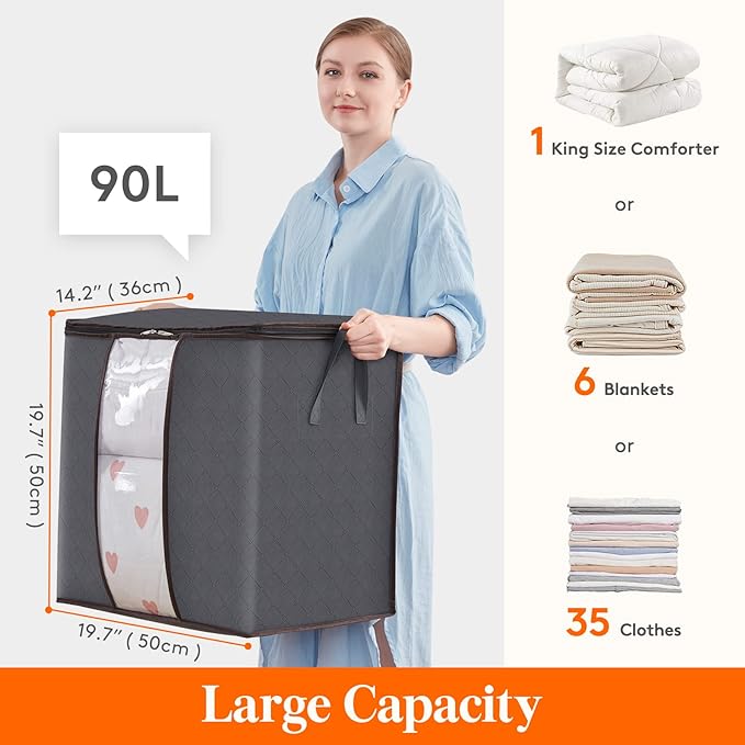 Lifewit Clothes Storage Bag 90L Large Capacity Organizer - Image 2