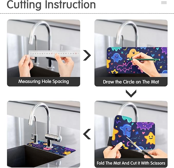 Kitchen Sink Splash Guard 1 PC 30 Inch Sink Faucet Mat Splash Guard - Image 4
