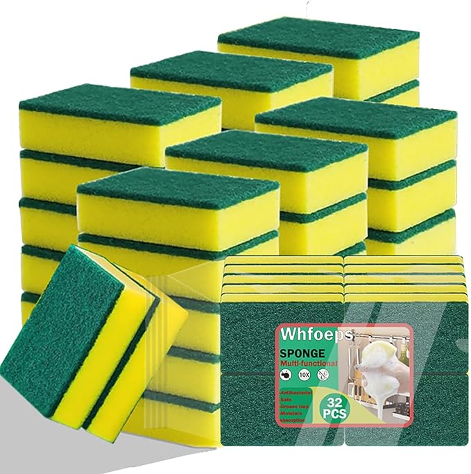 Kitchen Scrub Sponges 32 Count, Non-Scratch Scrub Dish Sponges by Unknown